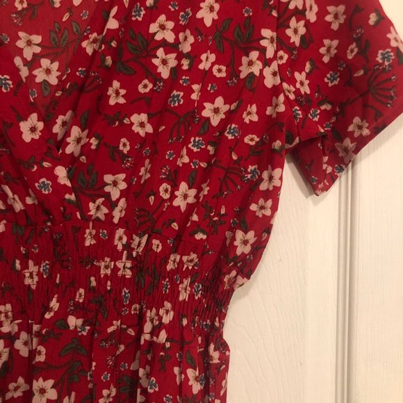❁ Red & Floral Midi                Summer Dress! ❁ - Picture 2 of 3